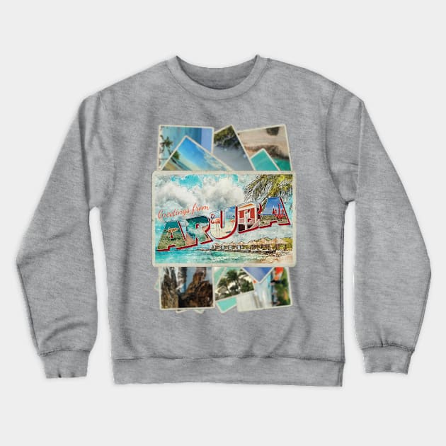 Greetings from Aruba Vintage style retro souvenir Crewneck Sweatshirt by DesignerPropo